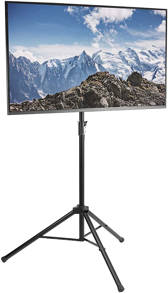 Freestanding LED TV stand on a Nihar exhibition booth